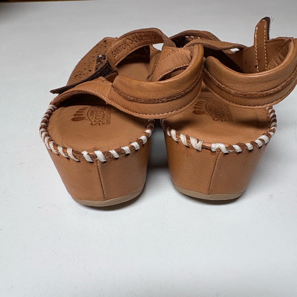 Spring Step Brown Wedge Leather Sandals Women’s Size EU 40 US 9 - Picture 8 of 10